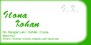ilona kohan business card